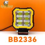 Square 80V Yellow White Flashing Red Warning Truck LED Headlight 4x4 Offroad