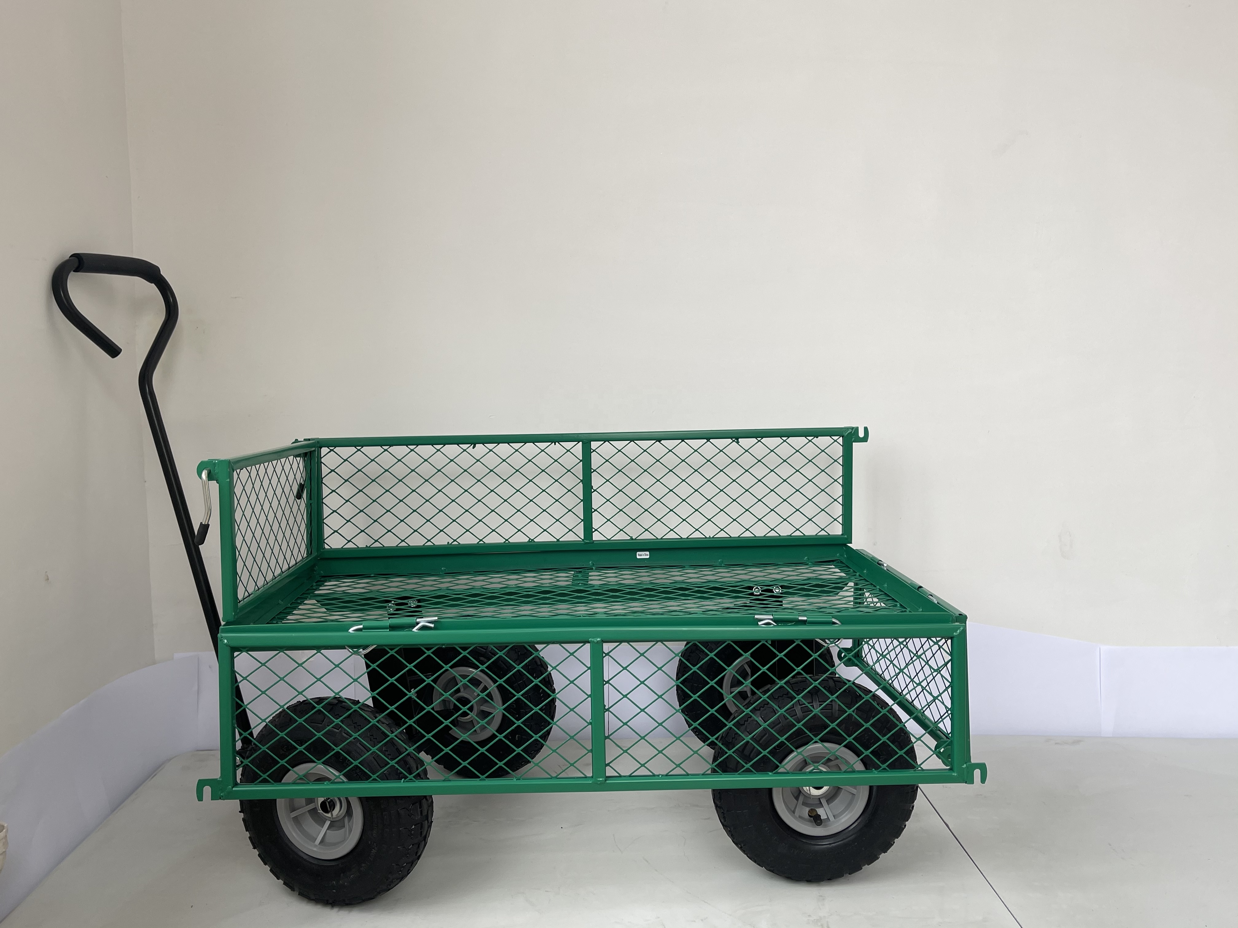 Tools Heavy Duty Mesh Wagon Cart with Removable Sides and Rubber Tire from Qingdao Port
