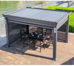 Waterproof Metal Gazebo Electric Flip Louvers Aluminium Pergola With Louvered