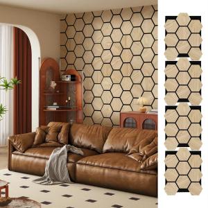 Wholesale Raw Wood Color PVC Veneer Hexagon Sound Proof Panels from china suppliers