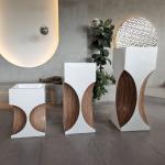 Tall Rectangular Large Resin Fiberglass Flower Pots For Shopping Mall