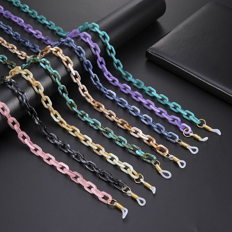 High quality fashion matte color facemask chain acrylic link masking chain for sale