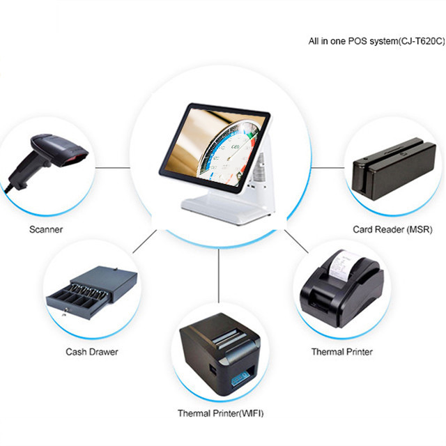 Touch Screen Retail All In One Pos / Cash Register With Free POS Software