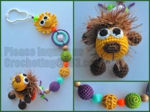 Wholesale wood bead pacifier clip, non-toxic, baby shower gift, dummy holder, amigurumi from china suppliers