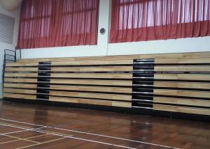 Wholesale Motorized Retractable Gym Seating Wooden Bench For Multi - Functional Hall from china suppliers