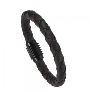 Wholesale Hot stainless steel magnet buckle leather rope bracelet men custom leather bracelet from china suppliers