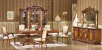Wooden Carved Flower 6 Seater Dining Table And Chairs ISO14001 European Antique