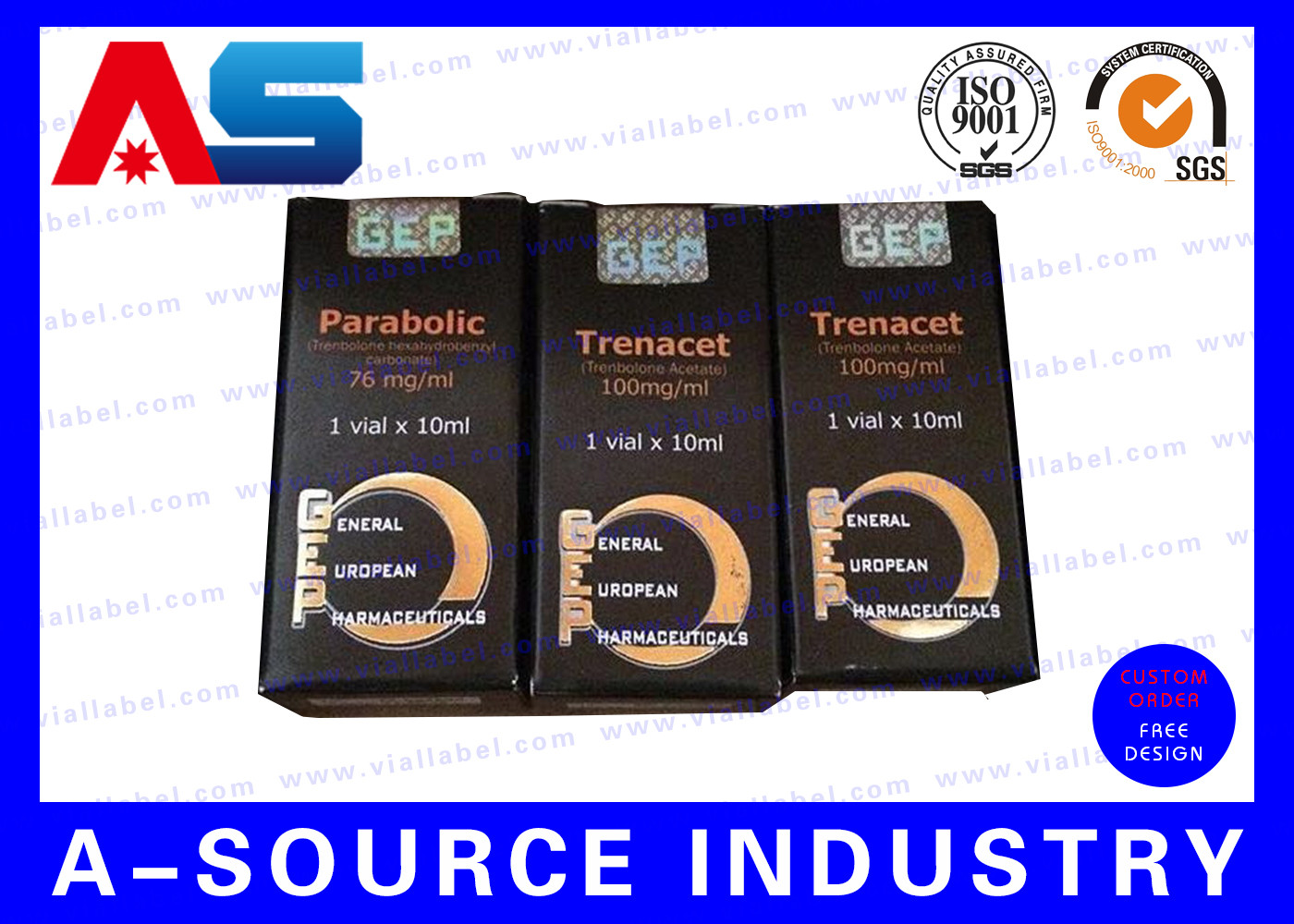 Medicine Glass Vial Box With Hologram Laser Printing , 10ml Content medicine packaging box