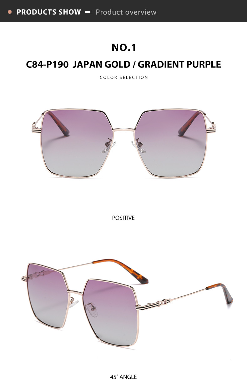 UV400 Protection Metal Frame Sunglasses Gradient Lens For Women