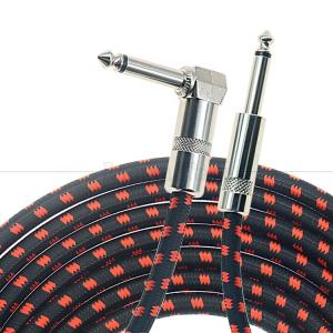 Wholesale OEM 3ft 10ft 5m 1/4 6.35mm Mono TS Jack Lead Braided Electric Instrument Accessory Amp Effect Amplifier Guitar Patch Cable from china suppliers