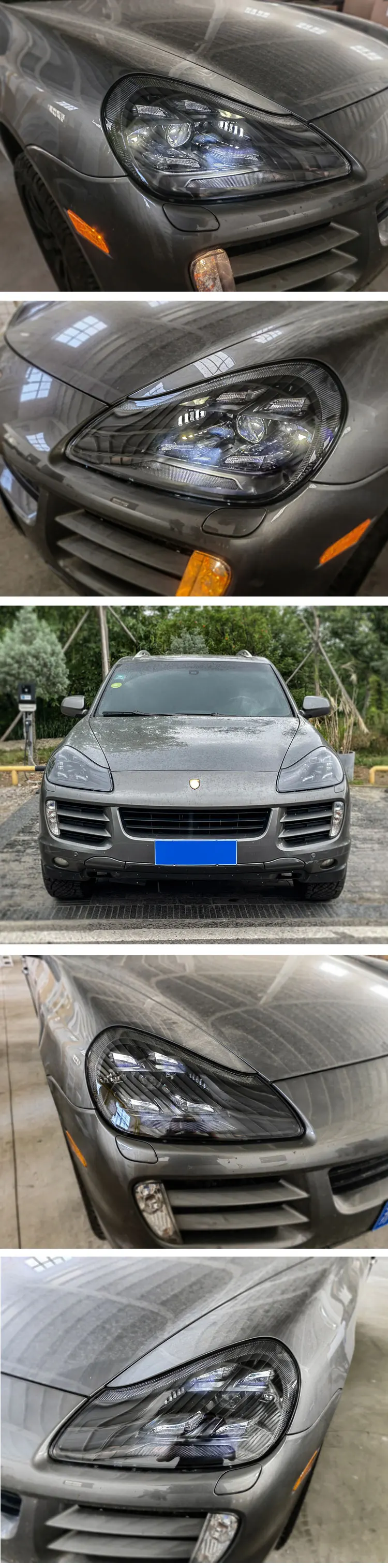 957 Headlights For Porsche Cayenne 08-10 Upgraded 21 Matrix Style LED Front Lights Plug And Play Car Accessory