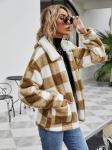 Fashion Fleece Zipper Womens Coats Plaid Flannel Jacket Luxury Coat Casual