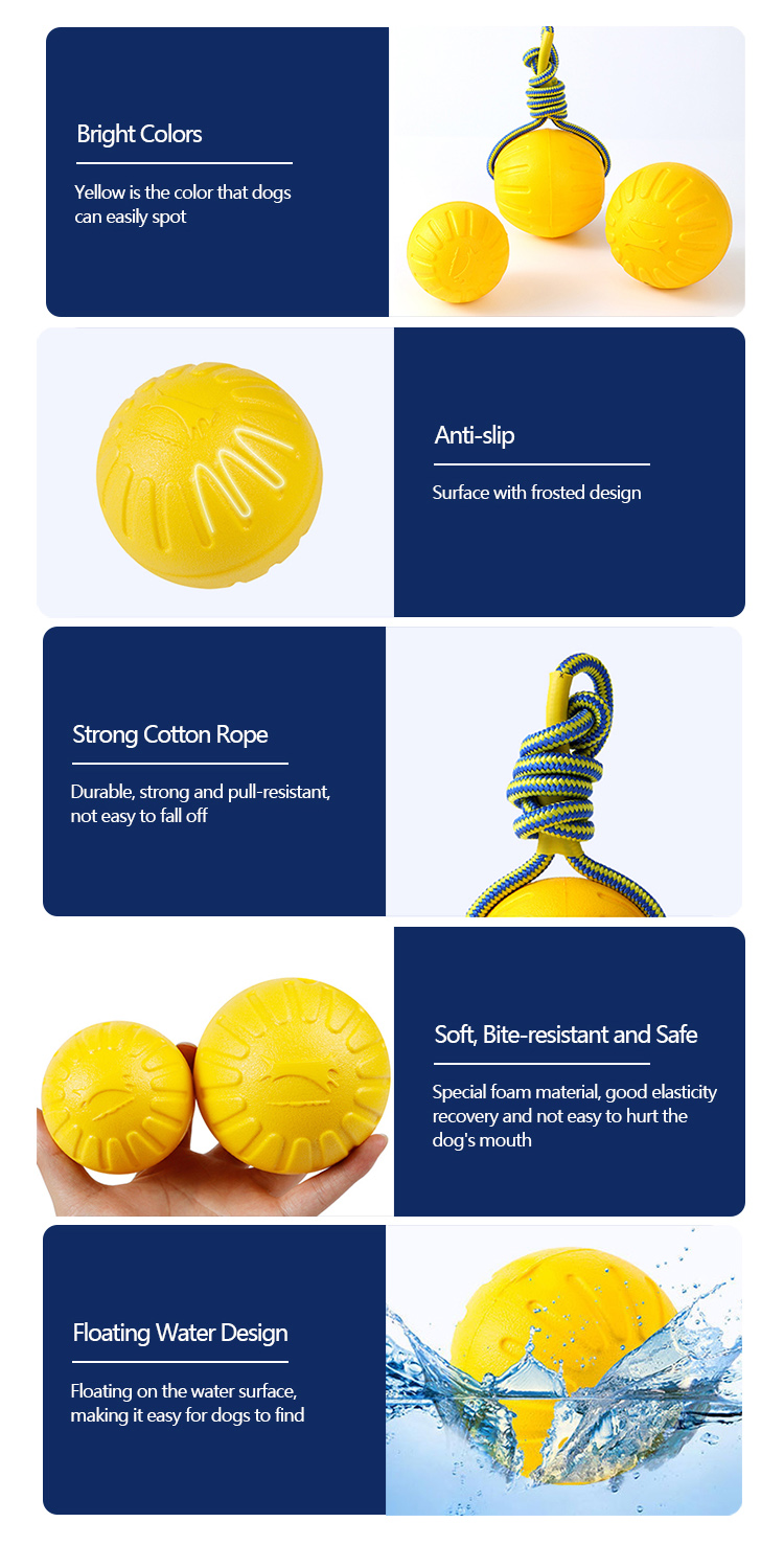 Interactive EVA Indestructible Tennis Ball Float Unbreakable Tennis Balls For Dogs