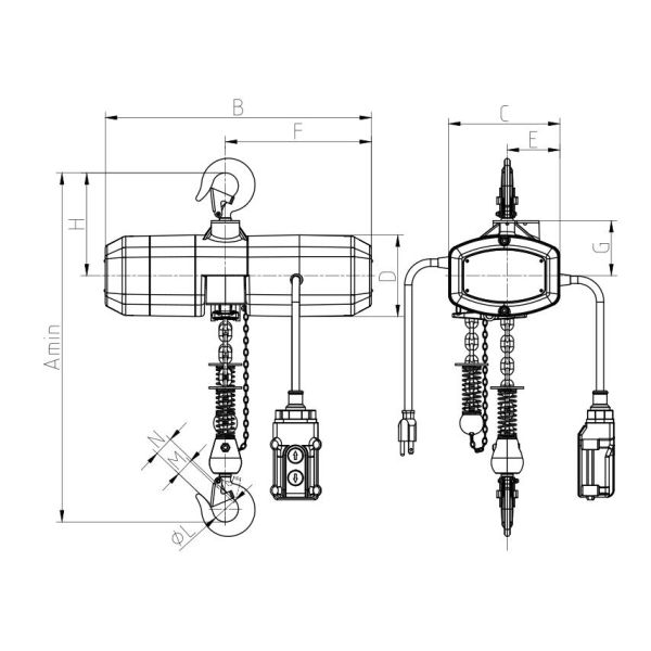 JTHH Electric Chain Hoist High-Power Motor and Modularized Electronic Control System for Safe Lifting