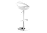 Chrome Base 42*46mm Counter Height Bar Stools White ABS Plastic Hotel High Chair