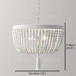 Weathered White wood beads chandelier lighting Pendant bedroom white chandelier