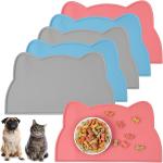 Silicone Pet Food Mat For Floor Waterproof Non Slip Pet Feeding Mat Raised Edge