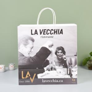 Wholesale Food Grade White Kraft Paper Bags C2S Shopping Bags With Paper Cord Handle from china suppliers