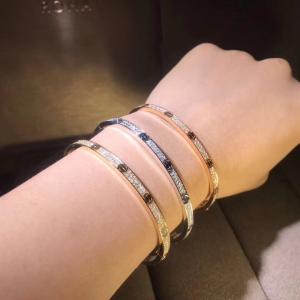 Wholesale High Quality Fashion Fine Jewelry Pure 18k Real Gold And Natural Vs Diamonds LOVE Bracelet, Small Model Paved from china suppliers