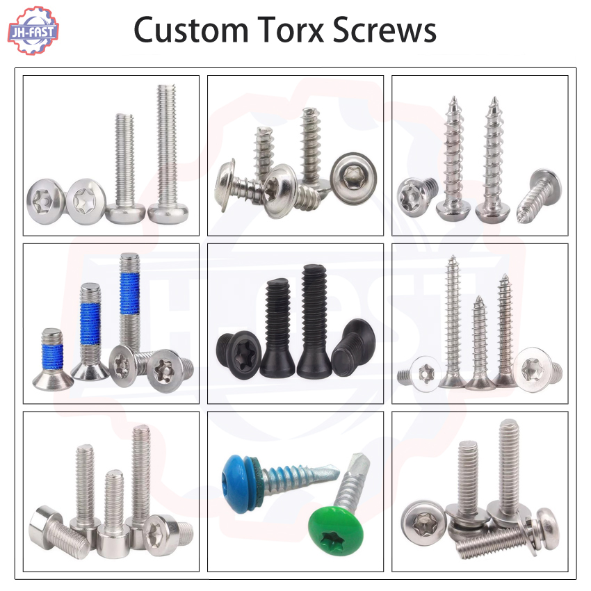 6x55 5x50 M2.5 M3 M4 M5 M6 M8 Pan Head Torx Nylon Patch Locking Screw in Metric Measurement System