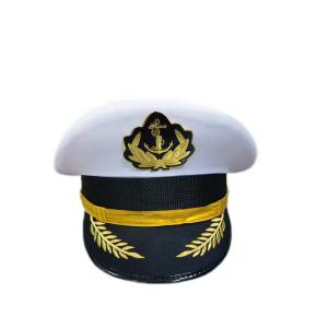 Wholesale Classic White Wide-brimmed Naval Aviation Pilot Hat from china suppliers