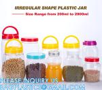 Plastic Square Grip Storage Jar, Candy Buffet Containers, Food Jar, Cosmetic Jar