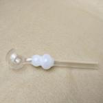Simple Clear Glass Smoking Pipe 2mm Thick Customized Logo Avaiable