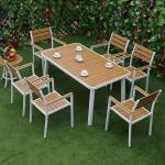 Patio Aluminum Outdoor Table Chairs All Weather Wpc Board Garden Furnitures