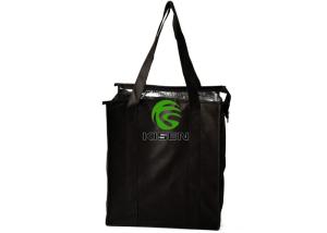 Wholesale Reusable Insulated Cooler Bags Black Color For Outdoor Picnic Silk Screen Printing from china suppliers