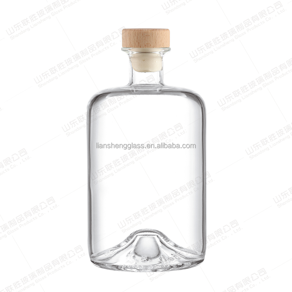 700ml Brandy Glass Wine Bottle Customized With Rubber Stopper