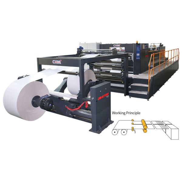 High Speed Double Rotary Paper Sheeting Machines Paper Reel To Sheet Cutting Machine