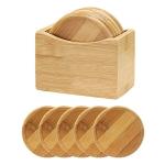 small round bamboo coaster cup holder for customized