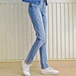 Skinny Fit Ladies High Waisted Stretch Jeans , Straight Womens Denim Jeggings