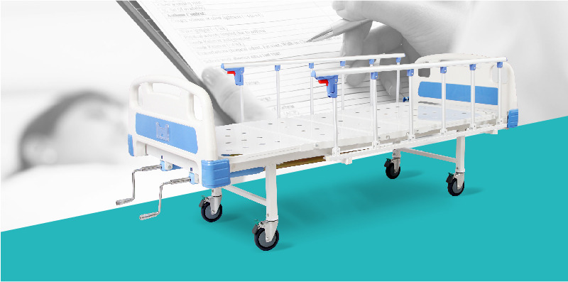 Metal 5 Functions Care Manual Bed For Medical Use