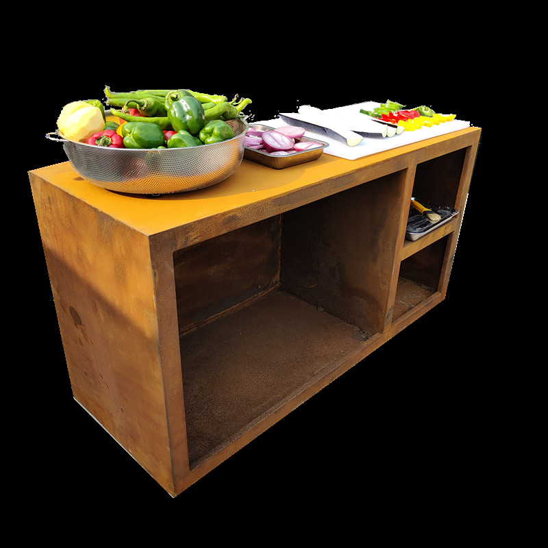 Customized Rust Corten Steel Fire Pit Barbecue Grill Outdoor