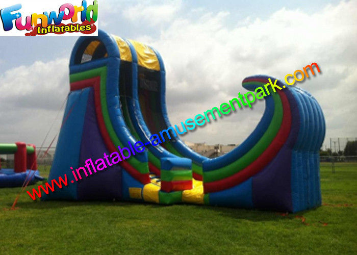 Durable Giant Commercial Inflatable Slide Plato 0.55 PVC With Air Blower