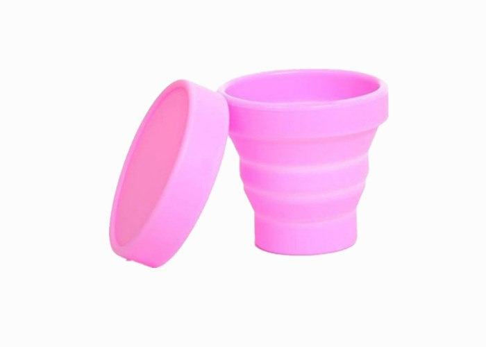 100% Silicone Travel Cup , Retractable Silicone Collapsible Cup With Customized Logo