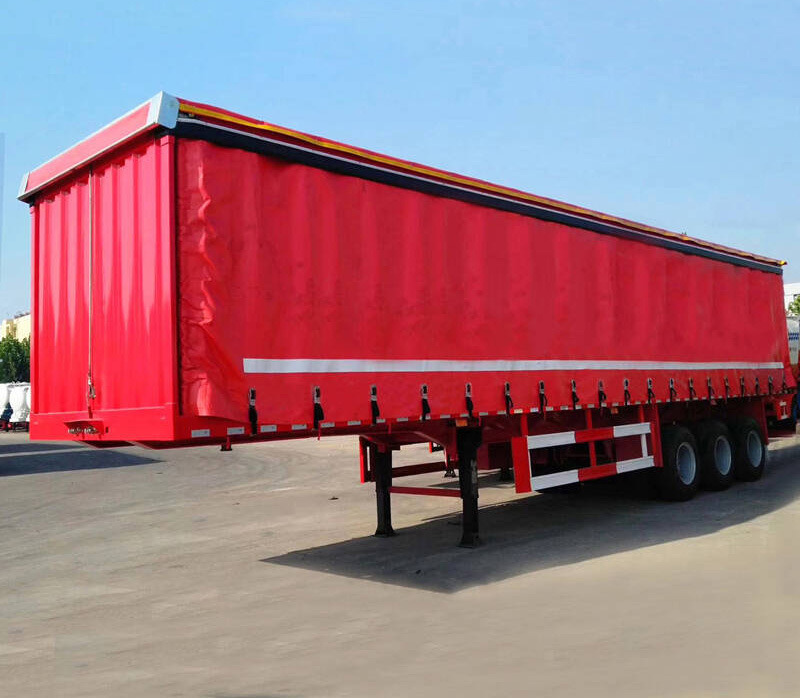 3 Axles Box Body Curtain Side Van Truck Semi Cargo Trailer