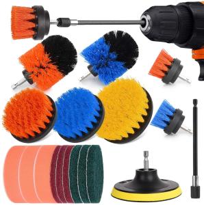 Wholesale 18 pieces brush attachment drill, rim brush set, power drill cleaning brush from china suppliers