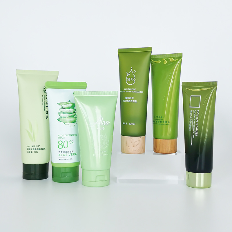 PE/HDPE/LDPE/100% Sugarcane/ 100% Wheat StrawMaterial Green Soft Plastic Tube for Cosmetics 50ml 60ml 80ml 100ml 150ml 200ml