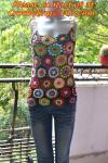 Crochet tops, deep v neck halter top/spaghetti strap tank tops/lace colete