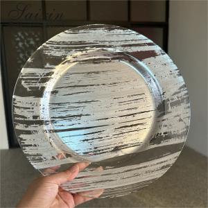 Wholesale Hot Sale Wedding Table Decoration Glass Charger Plates 33 cm Wedding Glass Charger Plates from china suppliers