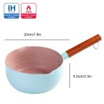Kitchen Multi Coloured Small Cooking Pots With Wooden Handle