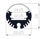Aluminium Suspended LED Profile Heat Dissipation Round LED Extrusion Anodized