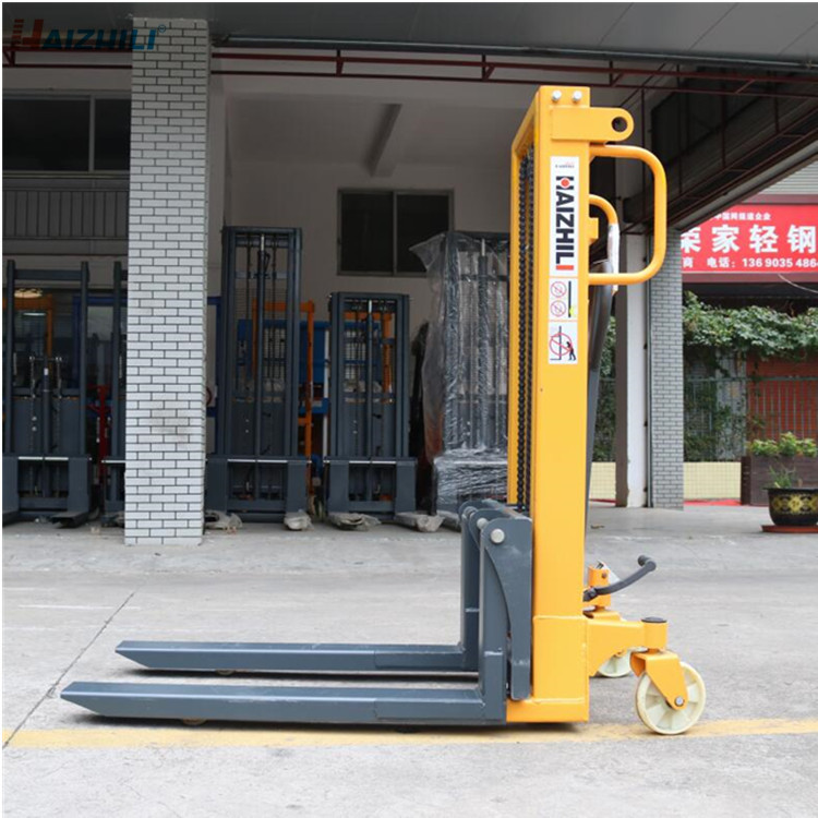 Double Mast Manual Forklift Stacker 1000kg 2500mm 33 Mm / Time Lifting Speed