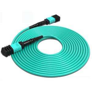Wholesale MPO To MPO 8 Core Fiber Optic Cable Fiber Optic Jumper OM3 Green PVC from china suppliers