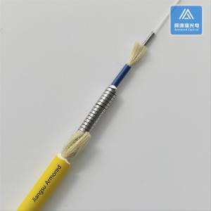 Wholesale Simplex SM Armored Fiber Cable 7.0mm Yellow LSZH Rodent Resistant Double Armored Fiber Cable FTTH from china suppliers