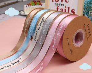 Wholesale Polyester ribbon flower gift box clothing accessories ribbon printed logo ribbon 50 yards/roll 2.5cm from china suppliers
