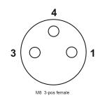 Rohs M8 Waterproof Connector IP67 3pin Circular Plastic Connectors Without Cable