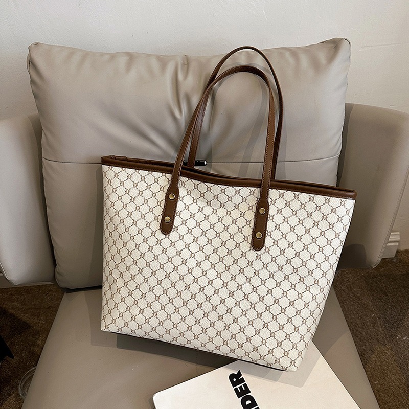 Large Capacity Fashion Printed PU Handbag with Three Handles Crossbody Bag